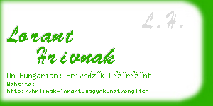 lorant hrivnak business card